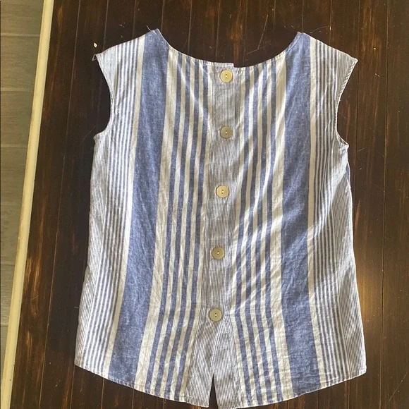 Workshop Republic Clothing Striped Sleeveless Top. Size XS Buttons in back - Picture 7 of 10